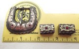 HIGH QUALITY BELT BUCKLE and KEEPERS from COLLECTING TEXAS – MARKED STERLING and 10K - 8 of 8