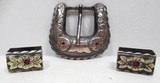 HIGH QUALITY BELT BUCKLE and KEEPERS from COLLECTING TEXAS – MARKED STERLING and 10K - 1 of 8