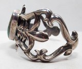 NAVAJO SILVER & TURQUOISE SANDCAST BRACELET from COLLECTING TEXAS – MARKED “WBM” and “NAVAJO” – MADE by WILBUR MANNING - 2 of 6