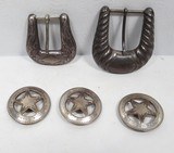 LOT of STERLING SILVER BUCKLES and CONCHOS from COLLECTING TEXAS - 1 of 10