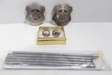 STERLING CUFFLINKS, 2 REPO U.S. MARSHAL BADGES, and 5 PIECE REPO WINCHESTER CLEANING RODS from COLLECTING TEXAS - 1 of 8