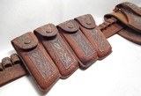 VERY FANCY SILVER LACED MEXICAN HOLSTER and BELT from COLLECTING TEXAS – for a 45 AUTO with MAGAZINE and CARTRIDGE LOOPS - 6 of 15