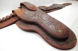 VERY FANCY SILVER LACED MEXICAN HOLSTER and BELT from COLLECTING TEXAS – for a 45 AUTO with MAGAZINE and CARTRIDGE LOOPS - 7 of 15
