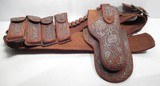VERY FANCY SILVER LACED MEXICAN HOLSTER and BELT from COLLECTING TEXAS – for a 45 AUTO with MAGAZINE and CARTRIDGE LOOPS - 1 of 15