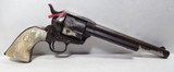 COLORFUL COLT SAA 44-40 ETCH PANEL NICKEL REVOLVER from COLLECTING TEXAS – CARVED PEARL GRIPS – 7 1/2” BARREL - 1 of 18