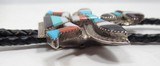 NICE ZUNI BOLA TIE – KNIFE WING – 1/2 MAN and 1/2 EAGLE from COLLECTING TEXAS – SIGNED “G & P VACIT” - 7 of 7
