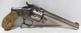 OUTSTANDING MODEL 3 S&W RUSSIAN 44 CAL. NIMSCHKE ENGRAVED REVOLVER from COLLECTING TEXAS – SCHULER HARTLEY & GRAHAM with KILLER WEXEL & DeGRESS GRIPS - 1 of 18