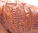 FANTASTIC HOLSTER and TOOLED BELT from COLLECTING TEXAS – A.W. BRILL of AUSTIN, TEXAS MADE HOLSTER with GOLD, SILVER, and RUBY BUCKLED BELT - 7 of 12