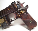 RARE PRESENTATION BERGMAN-BAYARD COMMERCIAL MODEL 1910 PISTOL from COLLECTING TEXAS – INLAID GOLD with ORIGINAL HOLSTER - 7 of 22