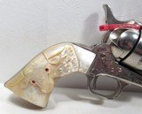 GREAT TEXAS SHIPPED COLT S.A.A. 45 REVOLVER from COLLECTING TEXAS – WOLF & KLAR ENGRAVED – CARVED PEARL GRIPS – MADE 1924 - 2 of 18