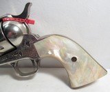 GREAT TEXAS SHIPPED COLT S.A.A. 45 REVOLVER from COLLECTING TEXAS – WOLF & KLAR ENGRAVED – CARVED PEARL GRIPS – MADE 1924 - 5 of 18