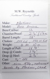 MORTIMER BEST BOXLOCK DOUBLE BARREL 12 GAUGE SHOTGUN from COLLECTING TEXAS – MADE 1896 – ORIGINAL OAK and LEATHER CASE - 19 of 25