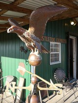 ANTIQUE COPPER FLYING EAGLE WEATHER VANE from COLLECTING TEXAS - 1 of 13