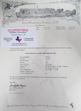 OUTSTANDING COLT S.A.A. ROLL-DIE “COLT FRONTIER SIX SHOOTER” 44-40 from COLLECTING TEXAS – 123 YEAR-OLD with 7 1/2” BARREL - 18 of 18