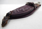BEAUTIFUL CUSTOM ENGRAVED BOB JONES MADE KNIFE with FLORAL PATTERN TOOLED LEATHER SHEATH from COLLECTING TEXAS - 21 of 22