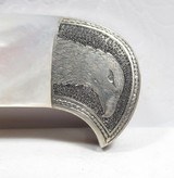 BEAUTIFUL CUSTOM ENGRAVED BOB JONES MADE KNIFE with FLORAL PATTERN TOOLED LEATHER SHEATH from COLLECTING TEXAS - 4 of 22