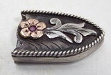 OUTSTANDING 4-PIECE RANGER BUCKLE SET by BEN THROWBRIDGE of SAN ANGELO, TEXAS from COLLECTING TEXAS – STERLING SILVER and 10K GOLD with 6 RUBIES - 7 of 15