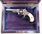FINE ANTIQUE WHITNEYVILLE ARMORY REVOLVER – FACTORY ENGRAVED with IVORY GRIPS from COLLECTING TEXAS – No.1 SIZE NICKEL PLATED .22 CAL. in PERIOD CASE - 1 of 16