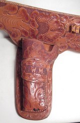 VERY NICE TOOLED 2-GUN BUSCADERO HOLSTER RIG from COLLECTING TEXAS - 4 of 9