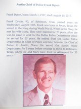 SMITH & WESSON MODEL 27-2 REVOLVER from COLLECTING TEXAS – 3 1/2” BARREL – FORMER PROPERTY of FRANK DYSON – AUSTIN, TEXAS CHIEF of POLICE - 22 of 23