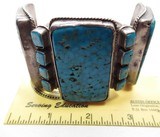MUSEUM WORTHY HUGE NAVAJO OLD PAWN BRACELET from COLLECTING TEXAS – SUPERIOR QUALITY NAVAJO BRACELET with 3 LARGE STONES and 8 SMALL STONES - 6 of 6