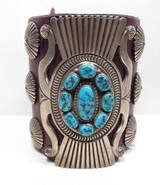 NICE NAVAJO “KETOH” – LEATHER – SILVER – TURQUOISE from COLLECTING TEXAS – KETOH: Arm Guard – EXCELLENT WORK