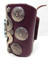 NICE NAVAJO “KETOH” – LEATHER – SILVER – TURQUOISE from COLLECTING TEXAS – KETOH: Arm Guard – EXCELLENT WORK - 2 of 6