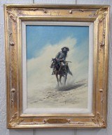 BEAUTIFUL 1972 ORIGINAL OIL PAINTING by FAMOUS TEXAS ARTIST from COLLECTING TEXAS – TITLED “THE TRACKER” by DONALD YENA - 1 of 9