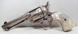 RARE ANTIQUE L.D. NIMSCHKE ENGRAVED COLT S.A.A. REVOLVER from COLLECTING TEXAS – MADE 1884 – SILVER PLATED - 1 of 17