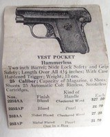 COLT MODEL 1908 VEST POCKET HAMMERLESS PISTOL from COLLECTING TEXAS – NEW in BOX – MADE 1930 - 10 of 12