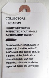 VERY INTERESTING COLT S.A.A. REVOLVER from COLLECTING TEXAS – HENRY NETTLETON INSPECTED – U.S. GOVT. SHIPPED in 1878 - 22 of 24