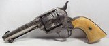 ANTIQUE COLT S.A.A. 45 REVOLVER from COLLECTING TEXAS – FACTORY ENGRAVED – SHIPPED 1888 – IVORY GRIPS - 5 of 19