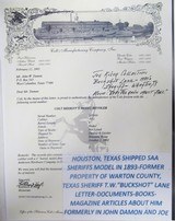 REAL TEXAS LAWMAN COLT S.A.A. SHERIFF’S MODEL REVOLVER from COLLECTING TEXAS – SHIPPED 1893 – HOLSTER and BADGE INCLUDED - 22 of 25