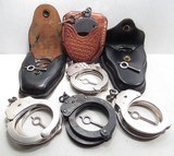 7 PAIR of HANDCUFFS with KEYS and 3 LEATHER CASES from COLLECTING TEXAS - 1 of 6