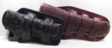TWO REALLY NICE “H.H. HEISER” MAKER – DENVER, COLORADO MARKED HOLSTERS from COLLECTING TEXAS – FOR: COLT S.A.A. REVOLVERS