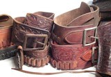 GROUP of 13 TOTAL BELTS and BUSCADEROS from COLLECTING TEXAS – H.H. HEISER, A.E. NELSON, RED MUELLER, COLORADO SADDLERY, GEO. LAWRENCE, ETC. - 3 of 25