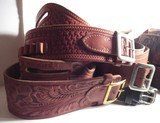 GROUP of 13 TOTAL BELTS and BUSCADEROS from COLLECTING TEXAS – H.H. HEISER, A.E. NELSON, RED MUELLER, COLORADO SADDLERY, GEO. LAWRENCE, ETC. - 2 of 25