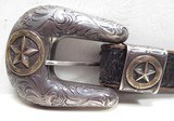STERLING SILVER and 14K GOLD “VOGT” RANGER BUCKLE SET from COLLECTING TEXAS – HAND ENGRAVED and MADE in 
