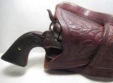 NICE SINGLE LOOP TOOLED FLORAL PATTERN HOLSTER with CATTLE RANCH MARK from COLLECTING TEXAS - 2 of 9