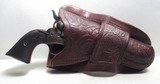 NICE SINGLE LOOP TOOLED FLORAL PATTERN HOLSTER with CATTLE RANCH MARK from COLLECTING TEXAS - 1 of 9