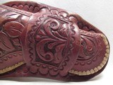 VERY NICE SINGLE LOOP TOOLED HOLSTER from COLLECTING TEXAS – FITS COLT S.A.A. REVOLVER with 4 3/4” BARREL - 3 of 8