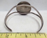 NATIVE AMERICAN BRACELET MARKED “STERLING” with LARGE BLACK STONE from COLLECTING TEXAS - 3 of 6