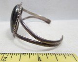 NATIVE AMERICAN BRACELET MARKED “STERLING” with LARGE BLACK STONE from COLLECTING TEXAS - 4 of 6