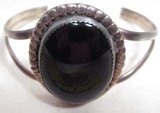 NATIVE AMERICAN BRACELET MARKED “STERLING” with LARGE BLACK STONE from COLLECTING TEXAS - 6 of 6