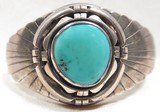 NATIVE AMERICAN BRACELET with TURQUOISE STONE from COLLECTING TEXAS – MARKED “STERLING – G. REEVES” - 6 of 6