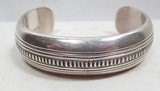 LARGE NATIVE AMERICAN BRACELET from COLLECTING TEXAS – MARKED “STERLING – IL” - 1 of 5