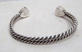 “STERLING” MARKED DOUBLE-ROPE DESIGN SILVER BRACELET from COLLECTING TEXAS - 6 of 7