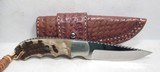 CUSTOM HANDMADE KNIFE by GARY HICKS from COLLECTING TEXAS – RAM’S HORN and HAND FILE WORK with ORIGINAL SHEATH - 1 of 20