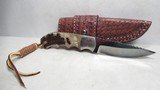 CUSTOM HANDMADE KNIFE by GARY HICKS from COLLECTING TEXAS – RAM’S HORN and HAND FILE WORK with ORIGINAL SHEATH - 20 of 20