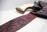 NICE OLD DECORATED HOLSTER for COLT S.A.A. REVOLVER with 40” S.D. MYRES of EL PASO, TEXAS CARTRIDGE BELT from COLLECTING TEXAS - 6 of 10